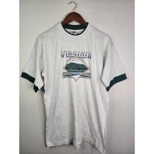 Vintage Blue Ridge Mountains Shirt Bay Side Gray Green Virginia Tee 90s VTG L